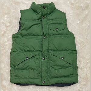 Lands’ End Down Puffer Vest, Green, Kids’ Medium (10-12)